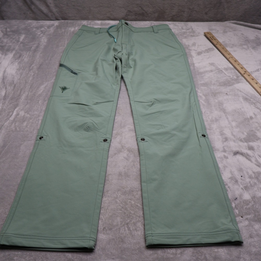 SheFly Go-There Pants Womens 8 Sage Green Nylon Spandex Hiking Rear Zip Trousers